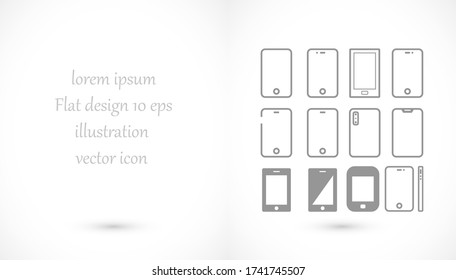 Phone vector many linear work icon design