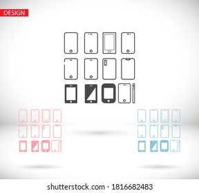 Phone vector many linear work icon design