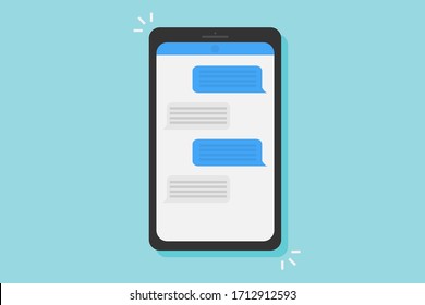 Phone vector with massage on screen