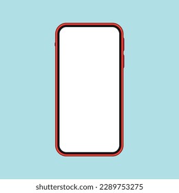 Phone vector. Mockup image of smartphone with blank white screen.