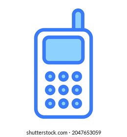 Phone Vector Outline Icon Blue Line Stock Vector (Royalty Free ...