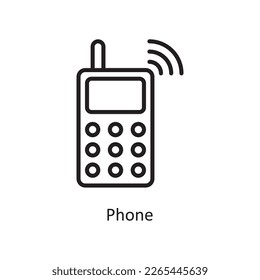 Phone  Vector Outline icon Design illustration. Communication Symbol on White background EPS 10 File
