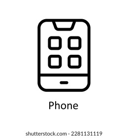 Telefonvektor   Umrisssymbole. Einfache Stockillustrationsmaterial 