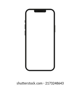 Telefonvektorvorlage. Mobile Blankobildschirm. Smartphone-Vektorgrafik-Modell. Handy einzeln auf weißem Hintergrund.