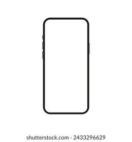 Telefon-Vektor-Vorlage. Mobiler leerer Bildschirm. Smartphone-Vektor-Mockup. Handy isoliert auf weißem Hintergrund.