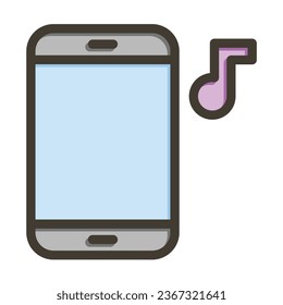 Phone Vector Thick Line Filled Colors Icon For Personal And Commercial Use.
