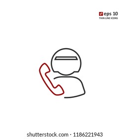 Phone - vector thin line icon on white background. Symbol for web, infographics, print design and mobile UX/UI kit. Vector illustration, EPS10.
