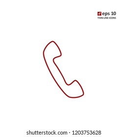Phone - vector thin line icon on white background. Symbol for web, infographics, print design and mobile UX/UI kit. Vector illustration, EPS10.