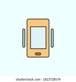 phone, vibrate color vector icon, vector illustration