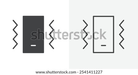 Phone vibrate icon flat and simple set design