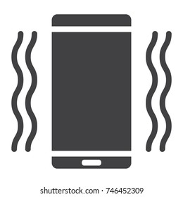 Phone vibrating glyph icon, web and mobile, call sign vector graphics, a solid pattern on a white background, eps 10.