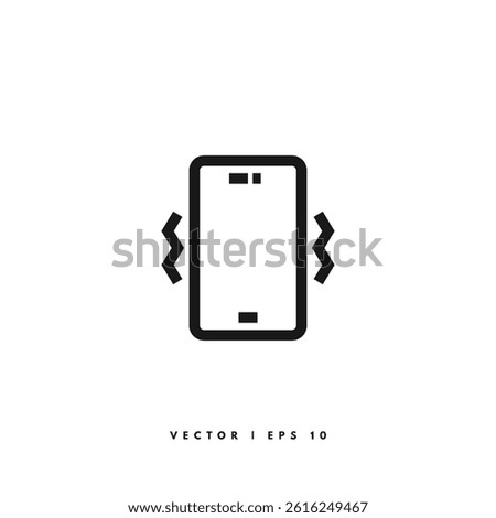 Phone Vibrating Icon. Editable Stroke