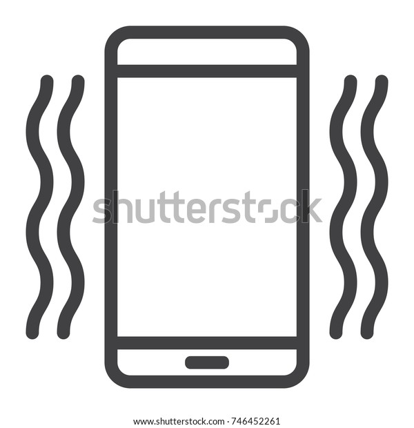 Phone\
vibrating line icon, web and mobile, call sign vector graphics, a\
linear pattern on a white background, eps\
10.