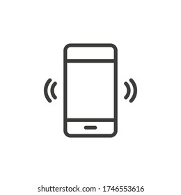 Telefon vibriert / klingeln Symbol auf weißem Hintergrund.