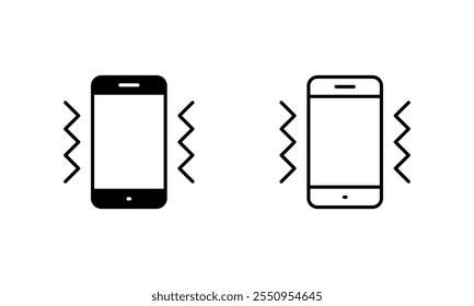 Icono de vibración del teléfono en estilo genérico. Símbolo de signo de notificación de vibración
