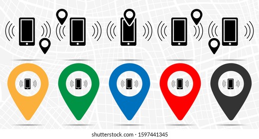 Phone vibration icon in location set. Simple glyph, flat illustration element of web, minimalistic theme icons
