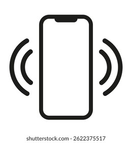 Phone vibration icon, ringtone symbols, phone vibration sign