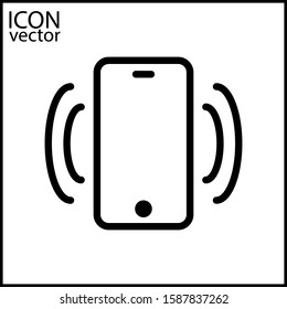 Phone vibration icon vector. Smartphone connection symbol. Trendy flat telephone signal ui sign design. Logo illustration. Eps10.