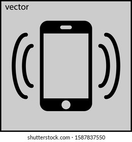 Phone vibration icon vector. Smartphone connection symbol. Trendy flat telephone signal ui sign design.