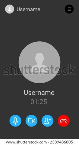 Phone video call mockup template. Smartphone videocall ui app screen flat design interface background