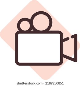 Phone video camera, illustration, vector on a white background.