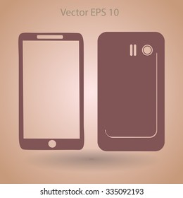phone, viewed from two sides vector icon