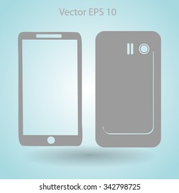 phone, viewed from two sides vector icon