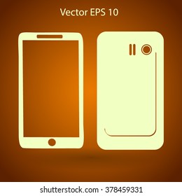 phone, viewed from two sides vector icon