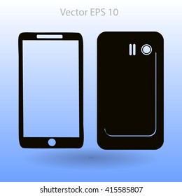 phone, viewed from two sides vector icon