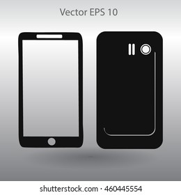phone, viewed from two sides vector icon