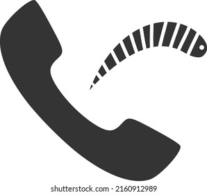 Phone virus vector illustration. Flat illustration iconic design of phone virus, isolated on a white background.