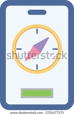 A phone with a visible compass icon, representing navigation or direction-finding capabilities.