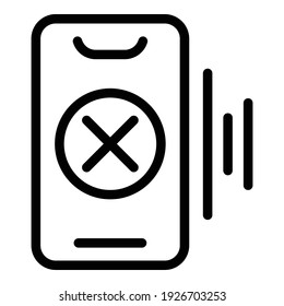 Phone voice command icon. Outline phone voice command vector icon for web design isolated on white background