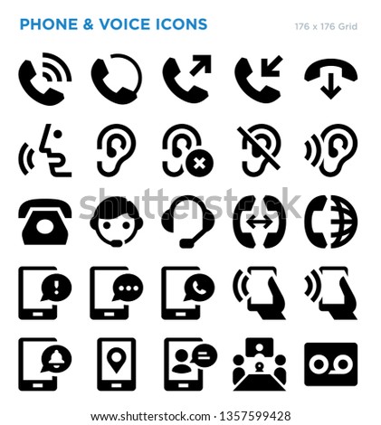Phone And Voice Vector Icon Set