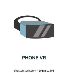 Phone Vr flat icon. Color simple element from phone accessories collection. Creative Phone Vr icon for web design, templates, infographics and more