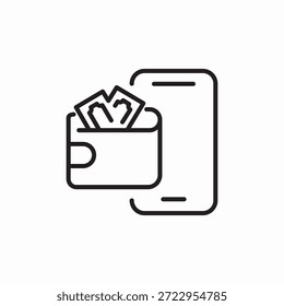 ícone da wallet do telefone vetor de sinal