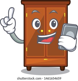 With phone wardrobe in the a mascot bedroom