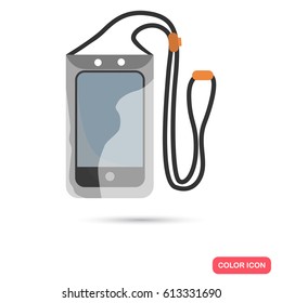 Phone In Waterproof Case Color Flat Icon For Web And Mobile Design