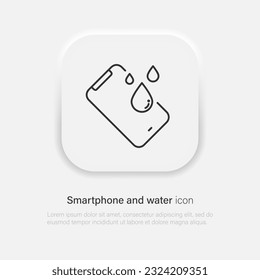 Phone is waterproof. Device protection from liquid symbol icon. Vector EPS 10