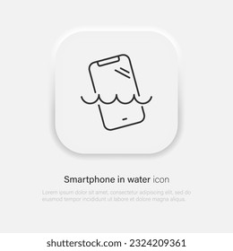 Phone is waterproof. Device protection from liquid symbol icon. Vector EPS 10