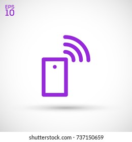 phone waves line vector icon