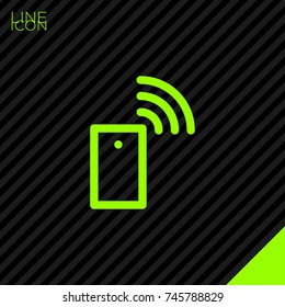 phone waves line vector icon