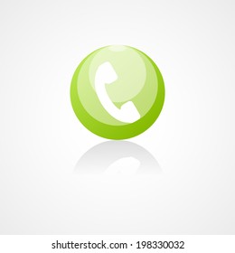 Phone web icon on white background