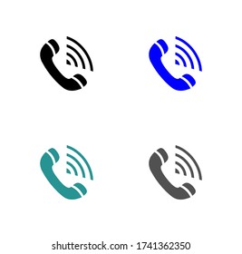 Diseño plano de ilustración vectorial del icono web del teléfono.