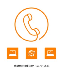 Phone web icon vector