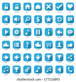 Phone Web Internet Blue Icon Set 