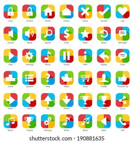 Phone Web Internet Flat Icon Set