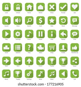 Phone Web Internet Green Icon Set 