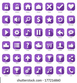 Phone Web Internet Violet Icon Set 