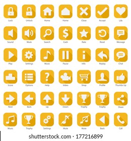 Phone Web Internet Yellow Icon Set 